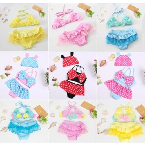 Children Swimsuit New 2018 Girls Two Piece Swimwear Summer Beach Wear Cartoon Design Swimsuit For Baby&Girls Swimwear CZ876