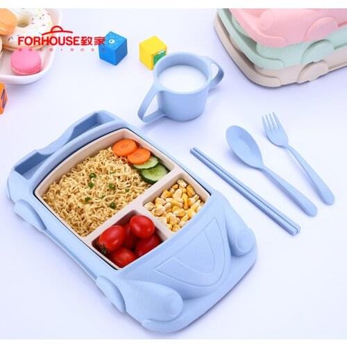 Child Lunch Box Cute Car Microwavable Bento Box Leak-Proof Portable Food Container Storage Box for Kids Large Size