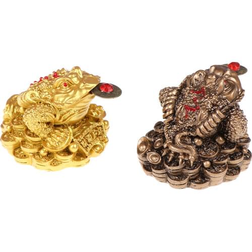 Feng Shui Toad Money LUCKY Fortune Wealth Chinese Golden Frog Toad Coin Home Office Decoration Tabletop Ornaments Lucky Gifts