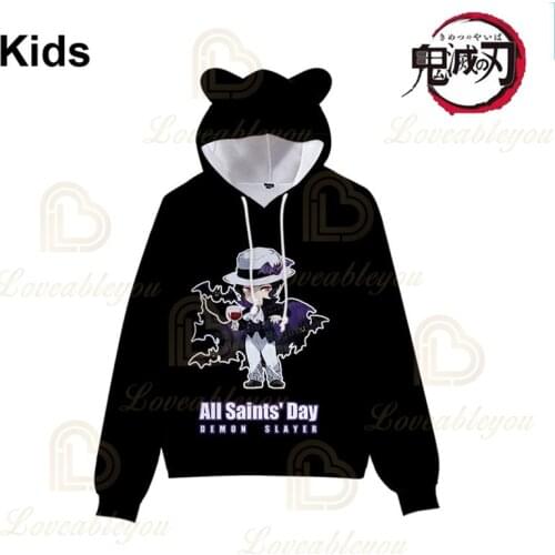 Kibutsuji Muzan Demon Slayer Children Cute Japen Anime 3D Hoodies Kimetsu no Yaiba Streetwear Men and Women Sweatshirt Tops