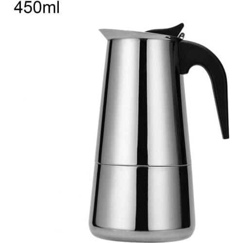 100/200/300/450/600ml Stainless Steel Mocha Coffee Pot Italian Coffee Maker Coffee Kettle Kitchen Tools Stovetop Espresso Pot