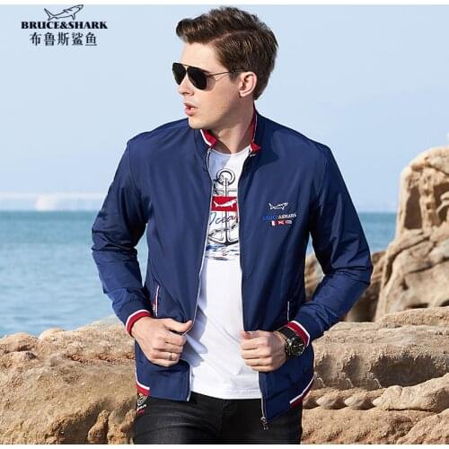 Bruce&Shark Winter Mens Jacket inner Cotton Thicken Warm Coats Baseball Wear Embroidery Fashion Casual Zipper Man Coat Big size