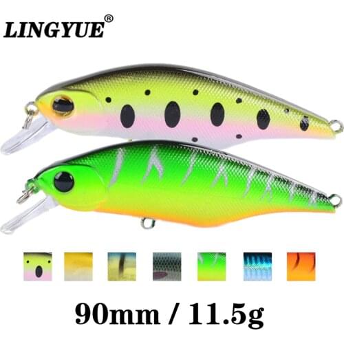 LINGYUE 1PCS Fishing Lure 90mm 11.5g Classical Crankbait Fat Minnow Fishing Bait Rattle Wobbler Isca Artificial Japan Pesca