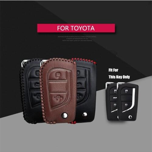 Best Sale Leather Car Key Case Cover For Toyota Camry Prius RAV4 Allion Highlander Land Cruiser Key Holder Key Parts Skin Shell