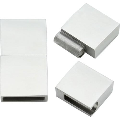 1pc Silver Color Stainless Steel 12.5*3.5 MM Magnetic Clasps Jewelry Findings fit Leather Cord Rope Bracelets Making