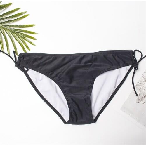 2020 Solid Bikini Bottom Plus Size Swimwear Women Bottoms Adjustable Briefs Swimsuit Panties Underwear Bandage Bathing Suit A171