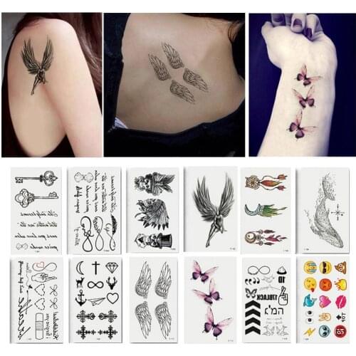 Feathers Butterfly Tattoo Stickers Festival Arte Cheap Stuff Cool Things Body Decoration Cute Fashion Makeup