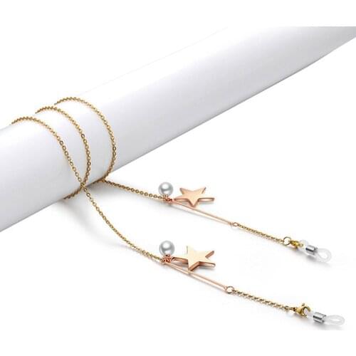 Glasses Strap with Pearl Stars Face Mask Lanyard Sunglasses Chain Spectacle Neck Rope Accessories