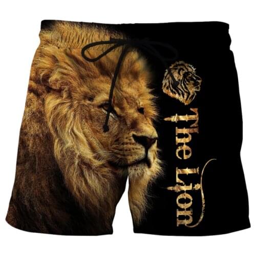 Animal Beautiful The Best Lion 3D Printed Mens Shorts Unisex Streetwear Shorts Summer Beach Harajuku Casual Shorts 04
