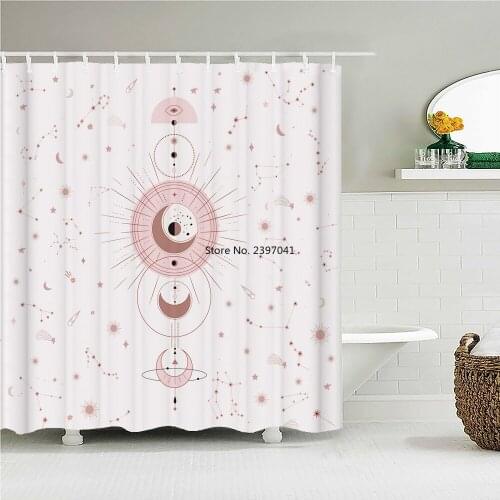 Modern Geometry Shower Curtain Bathroom Waterproof Polyester Multi-size Starry Sky 3D Print Curtains for Bathroom Shower