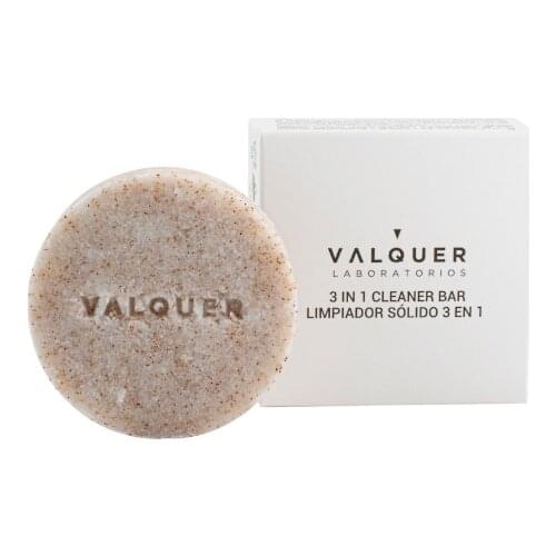 Valquer solid Facial cleanser 3 in 1 with Natural vegetable scrub. No plastic soap, organic facial Cleanser 50 g
