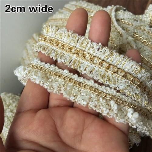 Fine Small Fragrant Wind Ribbon Golden Chain Lace Fabric For Crafts DIY Hat Headgear Bow Knot Clothes Skirt Sewing Free Shipping