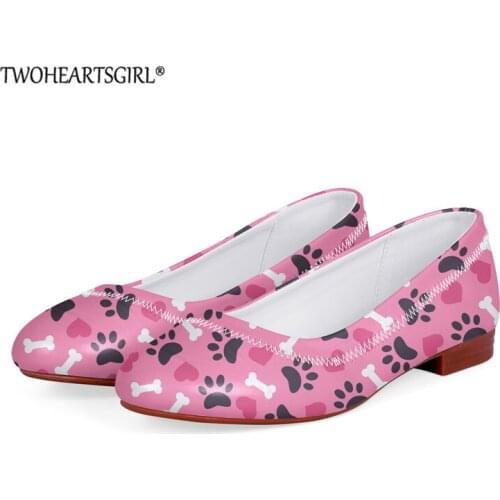 Woman Shoe Retro Leather Loafers for Ladies Colorful Dog Paw Print Casual Flats Basic Women Boat Shoes Flats Slip-on Zapatillas