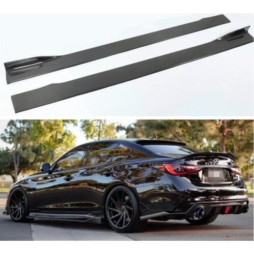 High quality REAL CARBON FIBER SIDE BODY SKIRTS KIT LIP COVER FOR Infiniti Q50 Q50S Q50L 2014 2015 2016 2017 2018 2019 2020 2021
