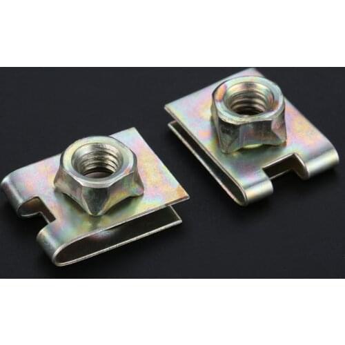 Yetaha 20Pcs Metal Spring U-Type Plate Nut Speed Clips M6 For Honda Car Panel Fender Fastener