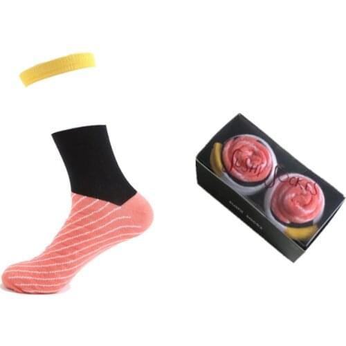 2Boxs DaiShana Women Socks Personalized Design Sushi Christmas Set Gift Box Socks Happy Harajuku Skate Cotton Sokken Happy Gift