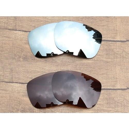 Vonxyz 2 Pairs Chrome Mirror & Bronze Brown Polarized Replacement Lenses for-Oakley TwoFace Frame