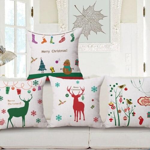 2pcs,Merry Christmas cotton linen sofa bed Home Furnishing car decorative pillow cushion45x45cm