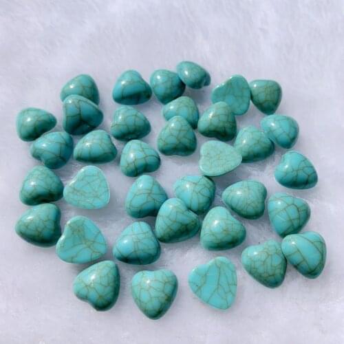 40pcs Heart Rhinestone Vintage Turquoise Rhinestones Resin Stick On Rhinestones Stone For Wedding Dress -S435