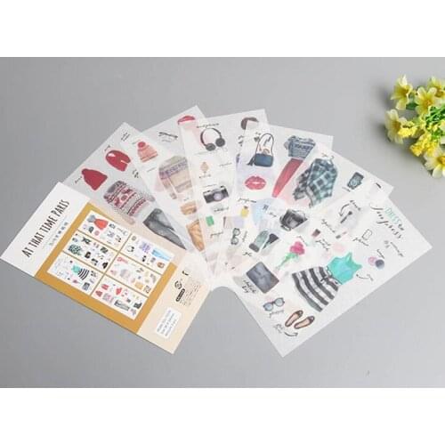 6pcs Creative style paper sticker Organizer Calendar Diary Book Planner Scrapbook Decoration Diary Sticker papeleria