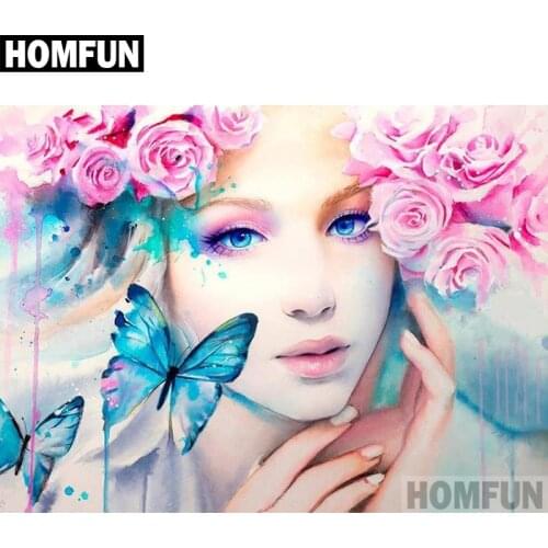 HOMFUN Full Square/Round Drill 5D DIY Diamond Painting "Painted beauty flower" Embroidery Cross Stitch 3D Home Decor Gift A01847