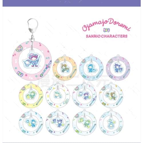 Anime Magical DoReMi Harukaze Doremi Fujiwara Hazuki Cartoon Round Acrylic Keychain Pendant Figure Keyring Toy Gift
