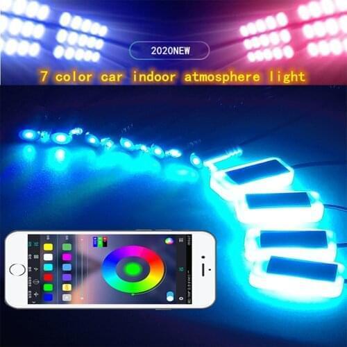 Car carfiber optic ambient lights auto door decorative lights Flexible Neon EL Wire Strips rgb LED strip light RGB footlights