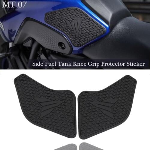 Mt07 Side fuel tank decals knee grip traction pads Protection sticker For YAMAHA Sticker MT 07 2021- NEW Motorcycle Tank Pad