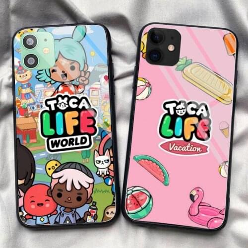 Toca Boca Toca Life World game Phone Cases Tempered Glass For iPhone 11 Pro XR XS MAX 8 X 7 6S 6 Plus 12 Pro Max Mini case