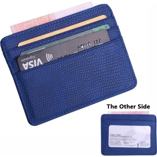 Small Mini Travel Lizard Pattern Leather Bank Business Id Card Holder Wallet Case For Men Women With Id Window 2020 New