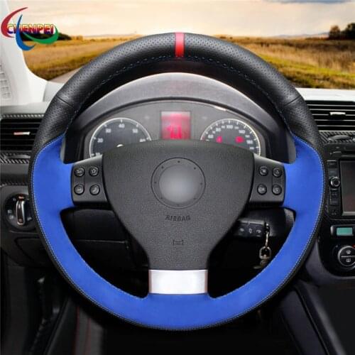 DIY Anti-Slip Wear-Resistant Steering Wheel Cover For Volkswagen Golf 5 Passat Variant Tiguan Touran Car Interior Decoration