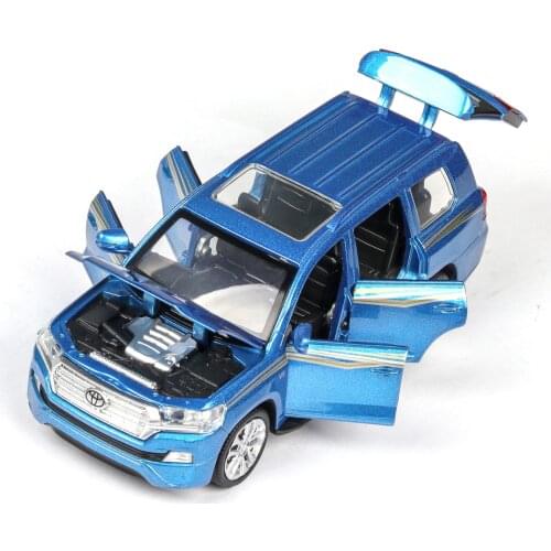 1:32 Child Simulation Tpy for LAND CRUISER Alloy Car Model Pull-back Sound and Light Car Decoration Childrens Birthday Gift