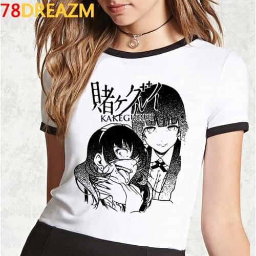New Kakegurui T Shirt Women Kawaii Summer Tops Cartoon Graphic Tees Hip Hop Japanese Anime Harajuku T-shirt Unisex Tshirt Female