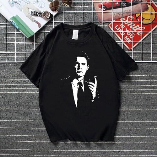 Dale Cooper T-Shirt Twin Peaks FBI Agent David Lynch Laura Palmer Summer Fashion T Shirt For Men 100% Top Cotton Unisex Tshirt