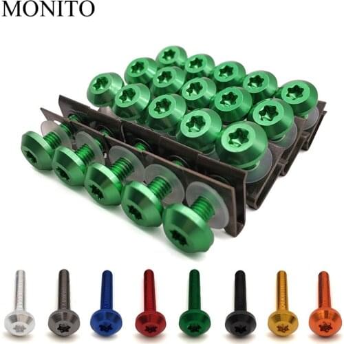 20pcs M6 Motorcycle Fairing Bolts Nuts Kit Body Fastener Clips Screws For KAWASAKI Z900 Z650 Z800 NINJA 250 300 Z250 Z300 250R
