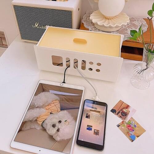 Cable Storage Box Power Strip Wire Case Anti Dust Charger Socket Organizer Network Line Storage Bin Charger Wire Management