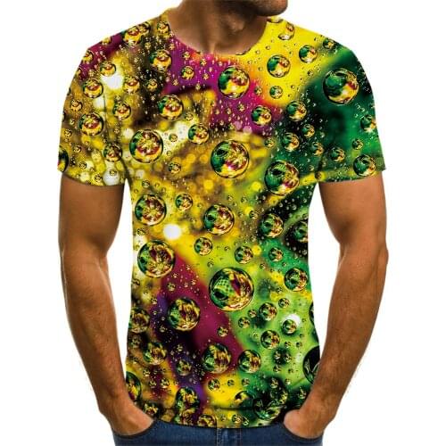 Colorful Geometric Graphic T-Shirts For Men Clothing Camisetas Tops Tee Ropa Hombre Streetwear Camisa Masculina Verano Roupas Ko