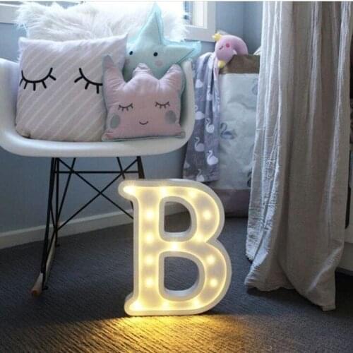 Creative 26 English Alphabet Number Battery Lamp Luminous LED Letter Night Light Romantic Wedding Party Christmas Decoration C