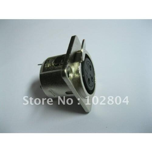 Metal Audio MIC Connector XLR 3 Pin Female Chassis Mount Socket Locking Hot Sale High Quality Brand New 100 Pcs Per Lot