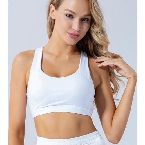 2020 New Style Fitness Top Womens Shockproof Chest Pad Fast Dry Sleeveless Tight Sports Running Yoga Exercise Fitness