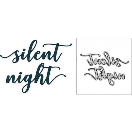 New Silent Night Words Phrase 2020 Metal Cutting Dies for DIY Scrapbooking and Card Making Decorative Embossing Craft No Stamps