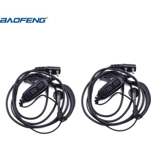 2pcs Original Baofeng 2 Pin Dual PTT Headset Earpiece For BaoFeng UV-82 UV-8D UV-82HP GT-5TP Walie Talkie Two Way Radio UV 82