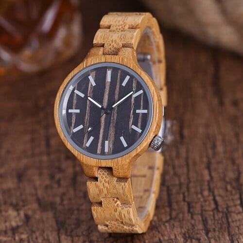 Simple Minimalist Natural Wood Watch Top Band Luxury Men Triangle Transparent Casual Male Bamboo Quartz Wristwatch Clock Gift