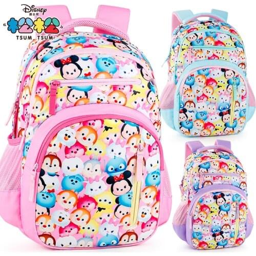 Disney Tsum Tsum Large Capacity Womens Backpack Waterproof Girl Students School Backpack Childrens Lightweight Shoulder Bag