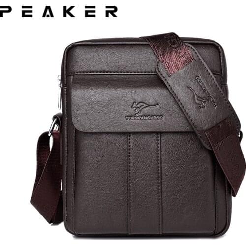Peaker Shoulder Bag For Men PU Leather Business Style Mens Messenger Crossbody Bag Brand Fashion Man Bag Handbag Shoulder Bag