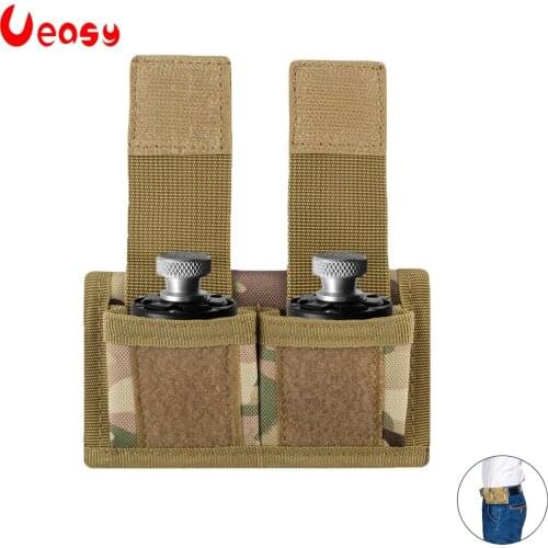 Ueasy Tactical Double Molle Pistol Magazine Pouch Flashlight Holder Airsoft Gun Accessories Hunting Waist Belt Mag Bag