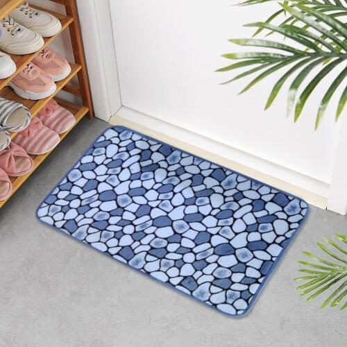 Thickened Anti-slip Coral Fleece Doormat Memory Cotton Printing Floor Carpet Rug Bathroom Carpet Kitchen Mats Home Decor