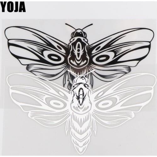 YOJA 16.9×9.5CM Cartoon Animals Moth Pattern Vinyl Decal Fashion Car Stickers Black/Silver 19C-0036