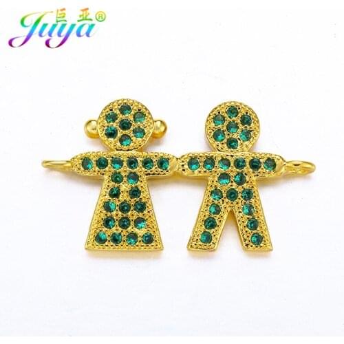 Needlework Jewelry Components Rose Gold Friendship Boy and Girl Connectors Accessories For Bracelets Neckalces DIY Making