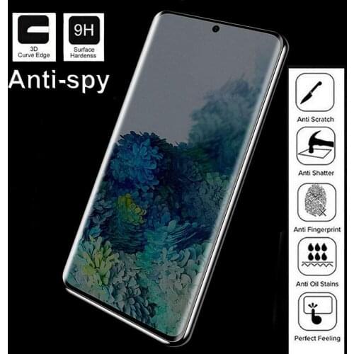 99D Curved Edge Privacy Tempered Glass for Samsung Galaxy S20 Ultra S20 Anti Spy Screen protection for S20 plus Protective Film